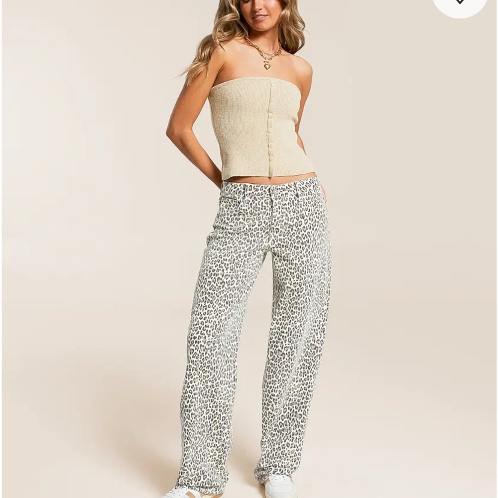 Hidden Alyx Low Slung Baggy Cheetah Stretch Jean